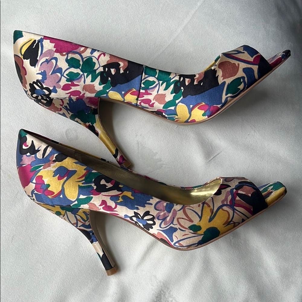 BCBGirls Floral Print Ariel Peep Toe Heel